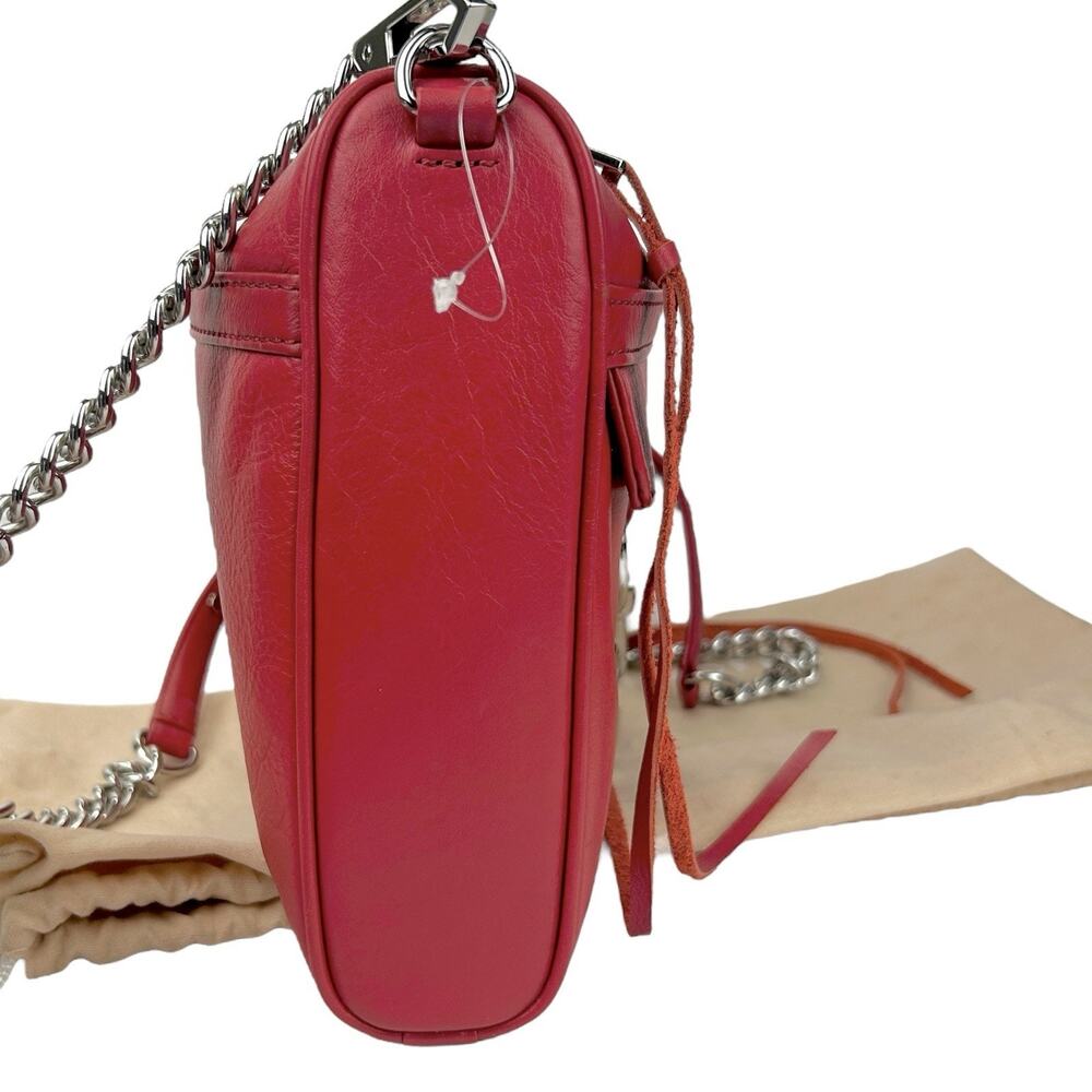 Rebecca Minkoff MAC Large Crossbody Bag Red Silver Tone Studs Chain Dust Bag NWT - Picture 4 of 11
